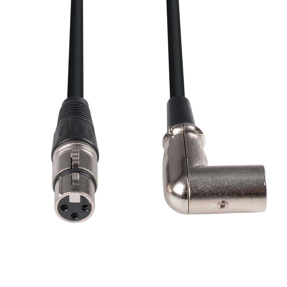 DYNAMIX 2m XLR 3-Pin Right Angled Male to 3-Pin Female Balanced