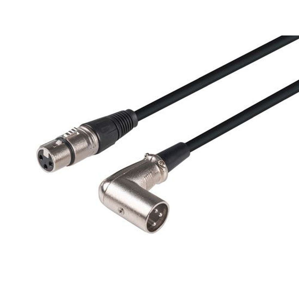 DYNAMIX 2m XLR 3-Pin Right Angled Male to 3-Pin Female Balanced