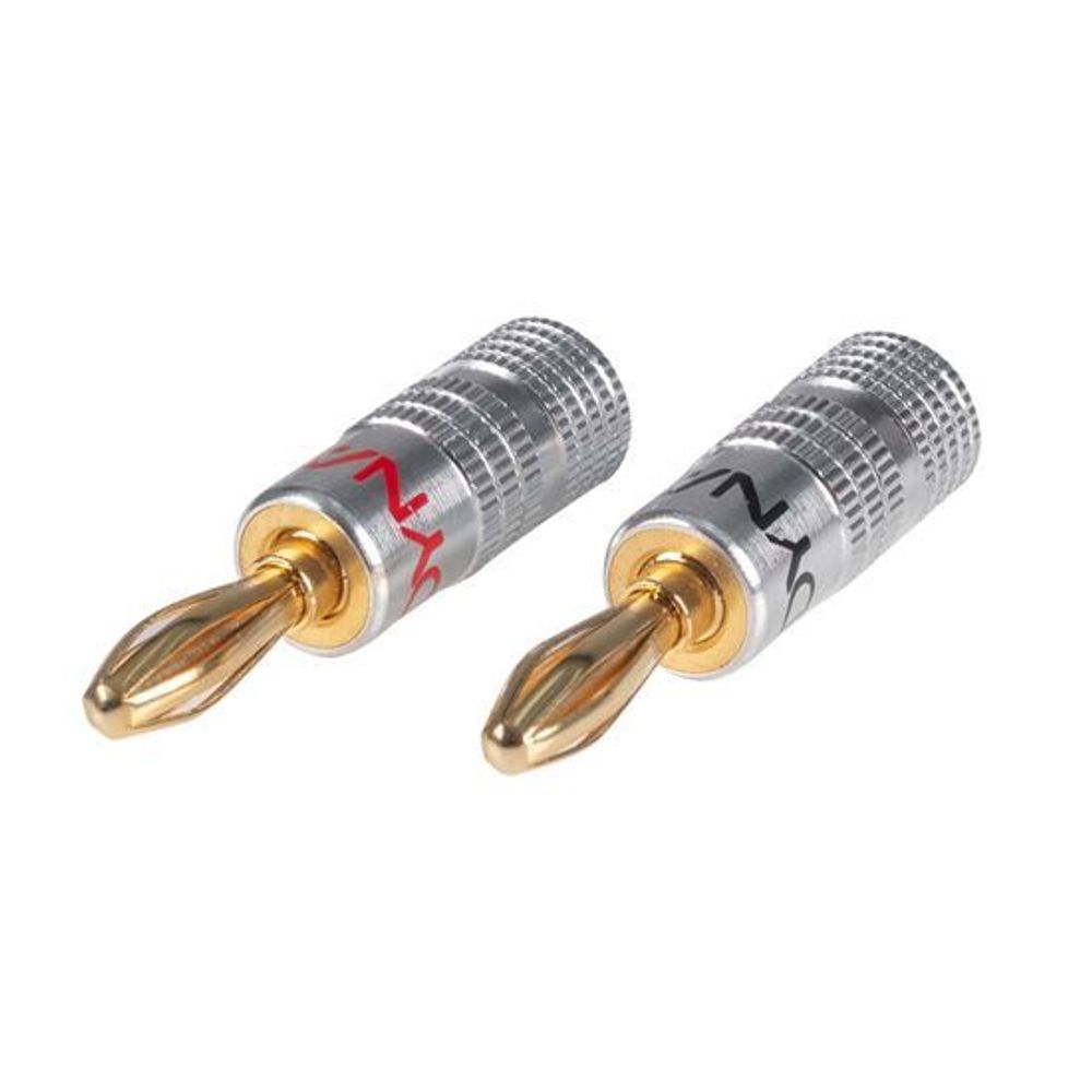 DYNAMIX Banana Plugs Gold Plated with Alloy Jacket, Max 14AWG Cable