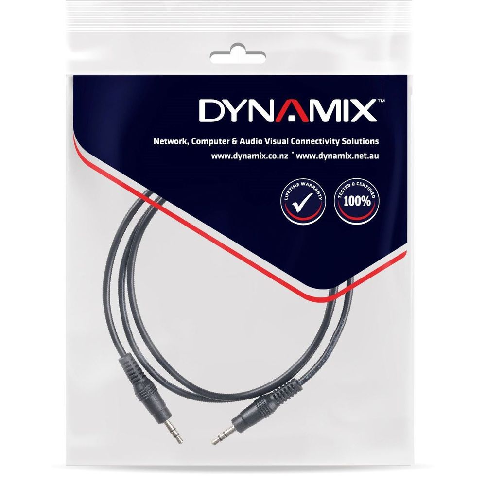 DYNAMIX 2M Stereo 3.5mm Plug Male to Male Cable