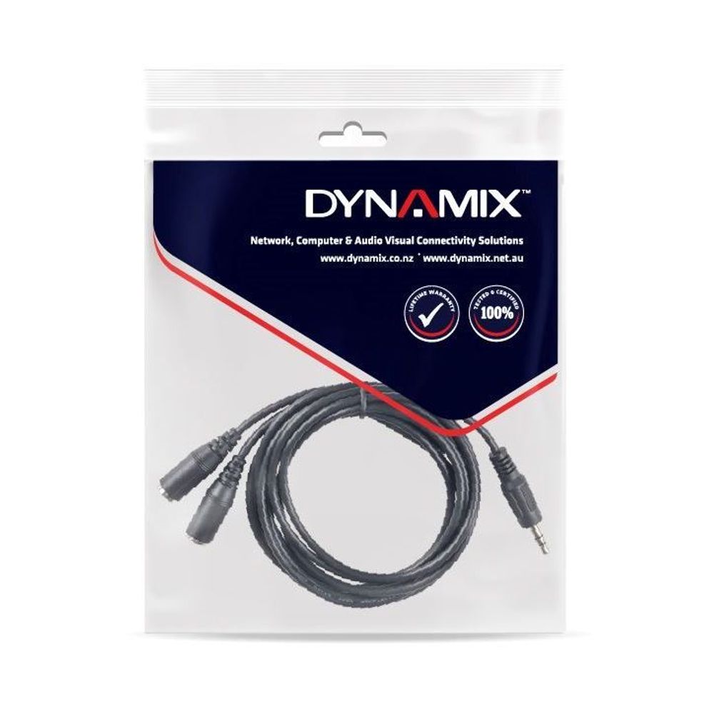 DYNAMIX 2M Stereo Y Cable 3.5mm Plugs