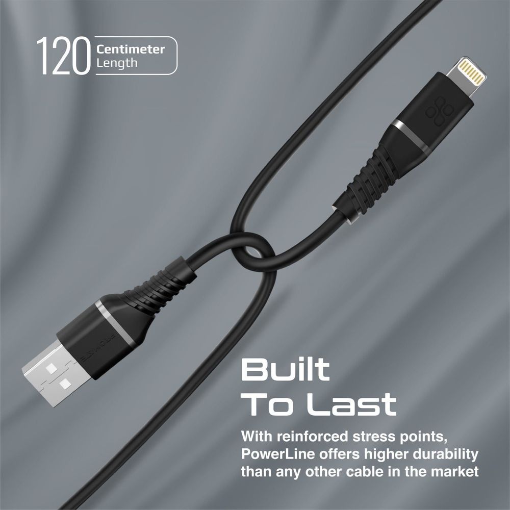 PROMATE 1.2m MFI Certified USB-A to Lightning Data & Charge Cable.