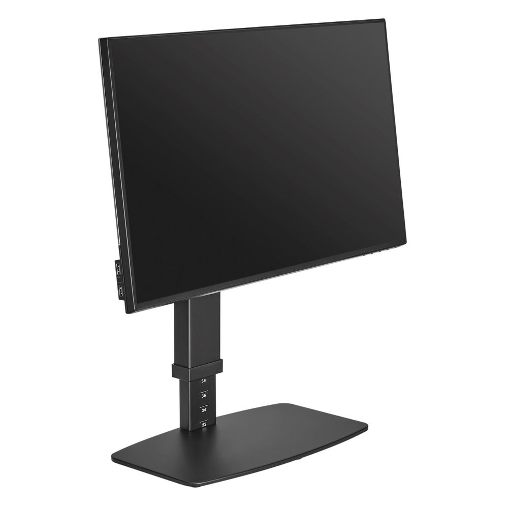 BRATECK 17"-32" Single Screen Vertical Lift Steel Monitor Stand. 10 View Height Settings, Free Tilt Design