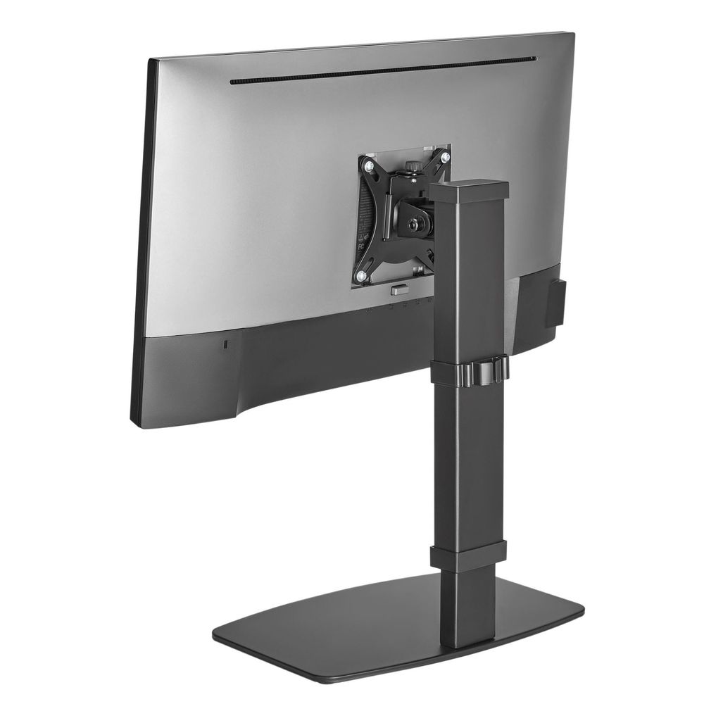 BRATECK 17"-32" Single Screen Vertical Lift Steel Monitor Stand. 10 View Height Settings, Free Tilt Design