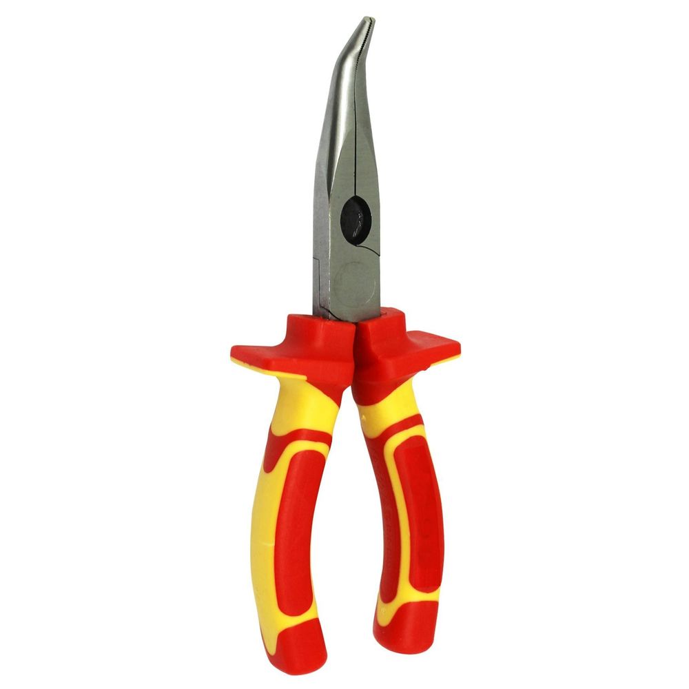 GOLDTOOL 175mm Insulated Curved Nose Pliers. Large Shoulders