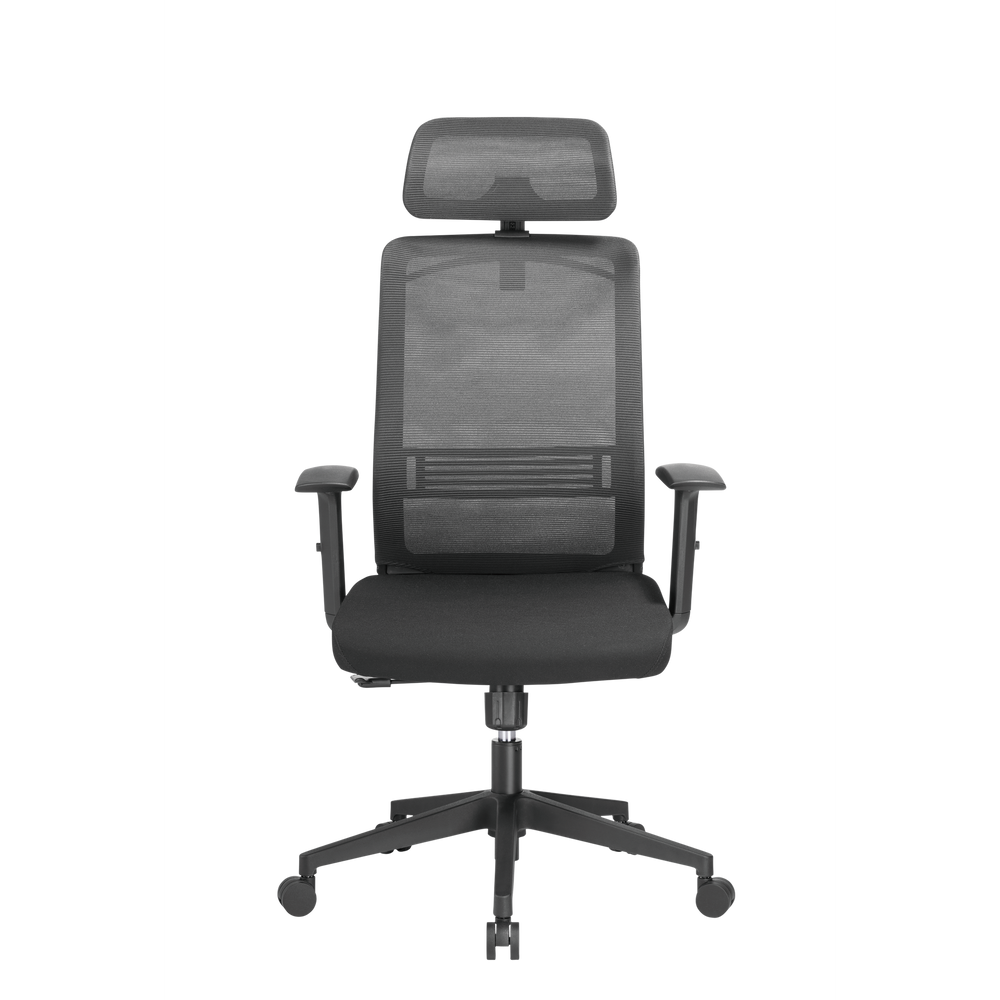 BRATECK Office Chair with Headrest. Ergonomic & Breathable Mesh Back.