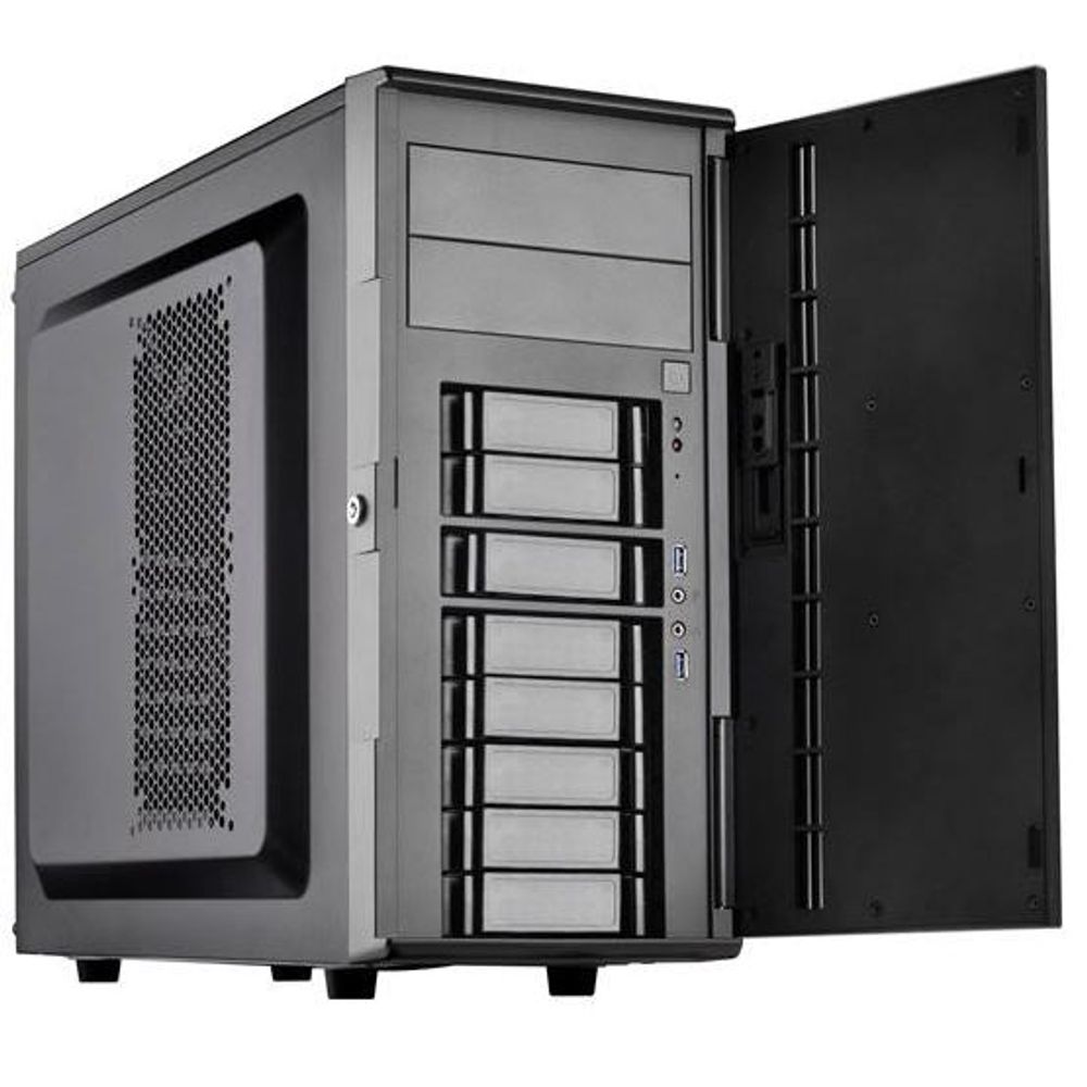 SilverStone CS380B ATX Black Storage Tower with 8 Hotswap Bays