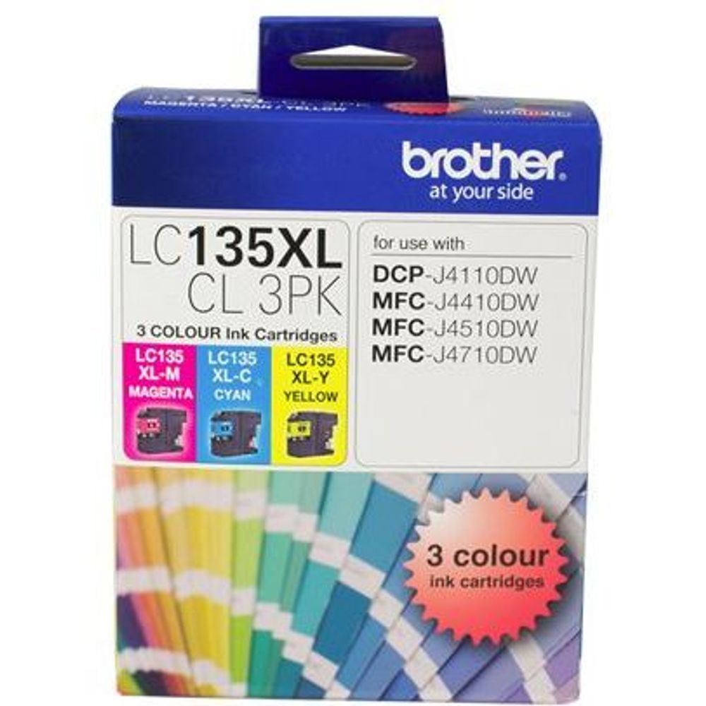 Brother LC135XLCL3PK Colour High Yield Ink Cartridge Triple Pack