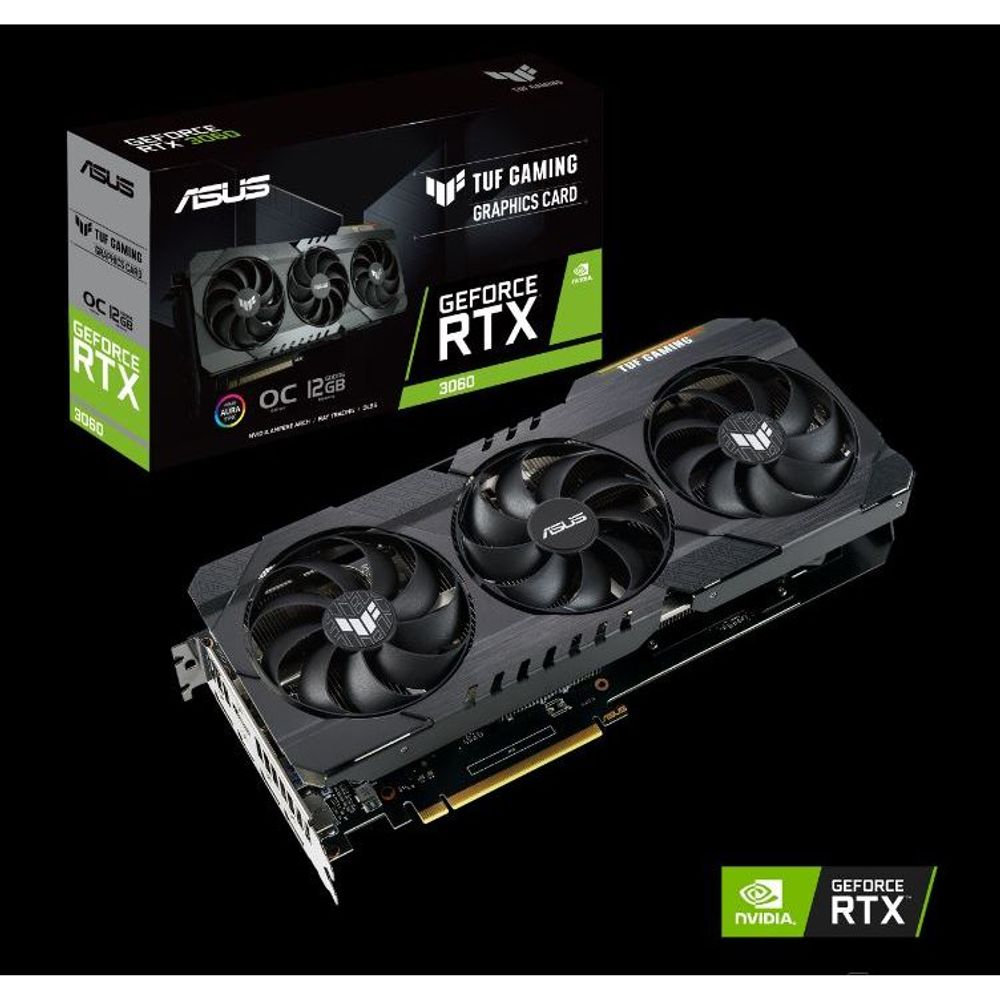 ASUS TUF-RTX3060-O12G-V2-Gaming LHR 12GB GDDR6 PCI-E4.0 192-Bit 2xHDMI 3xDP 2.7 Slot