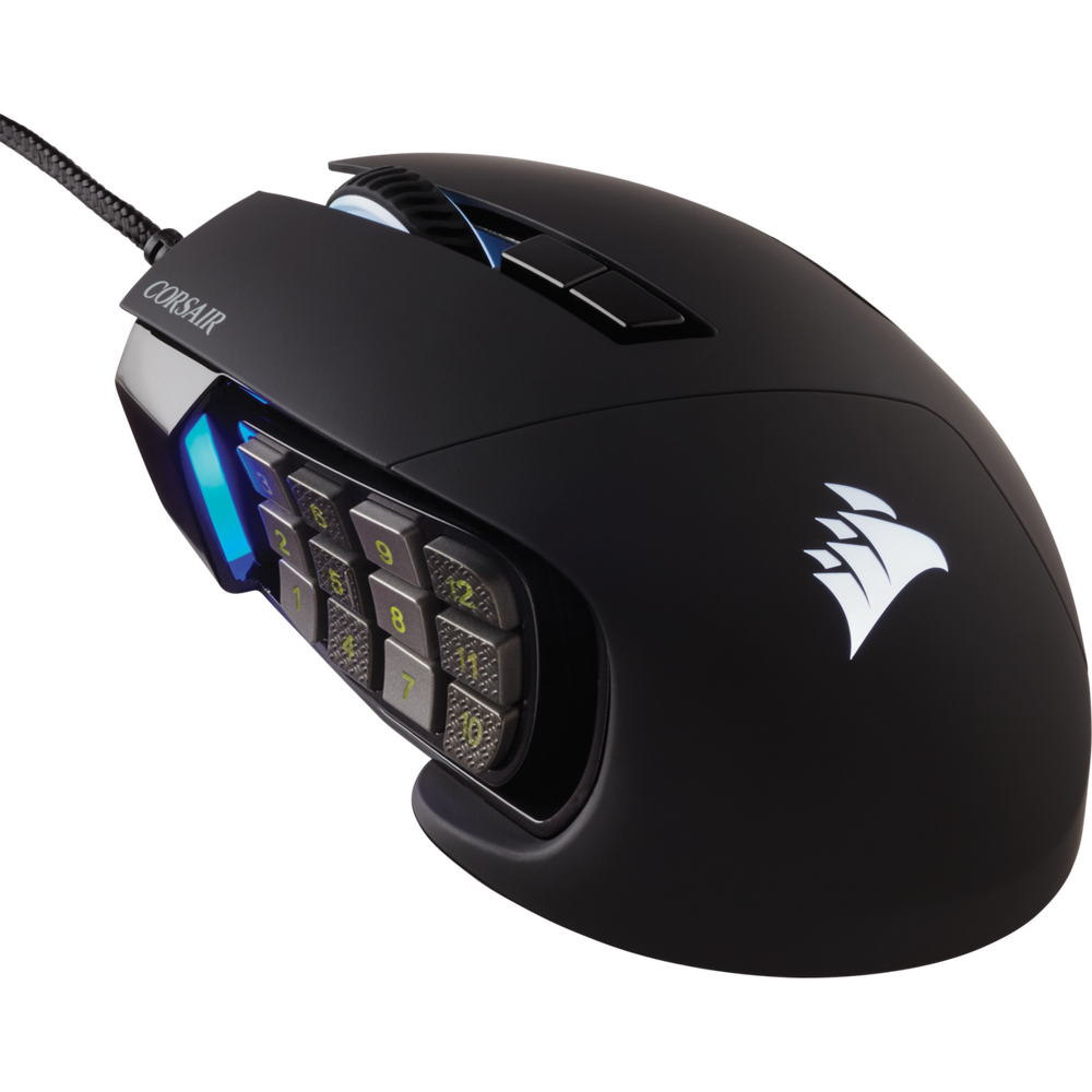 Corsair Gaming Scimitar Elite RGB 18000 DPI Moba/Mmo Optical PC Gaming Mouse - Black