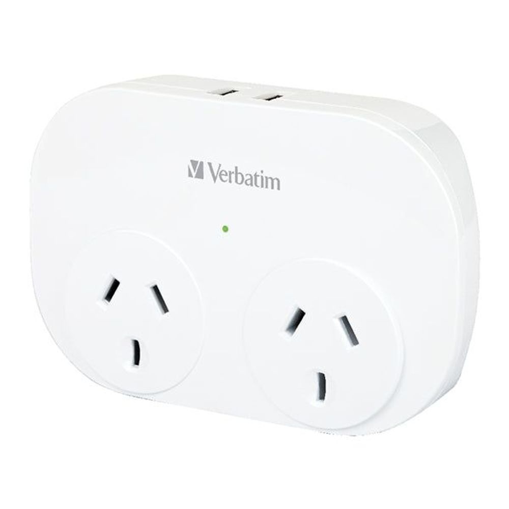 Verbatim Dual Plug Wall Adapter with Dual USB