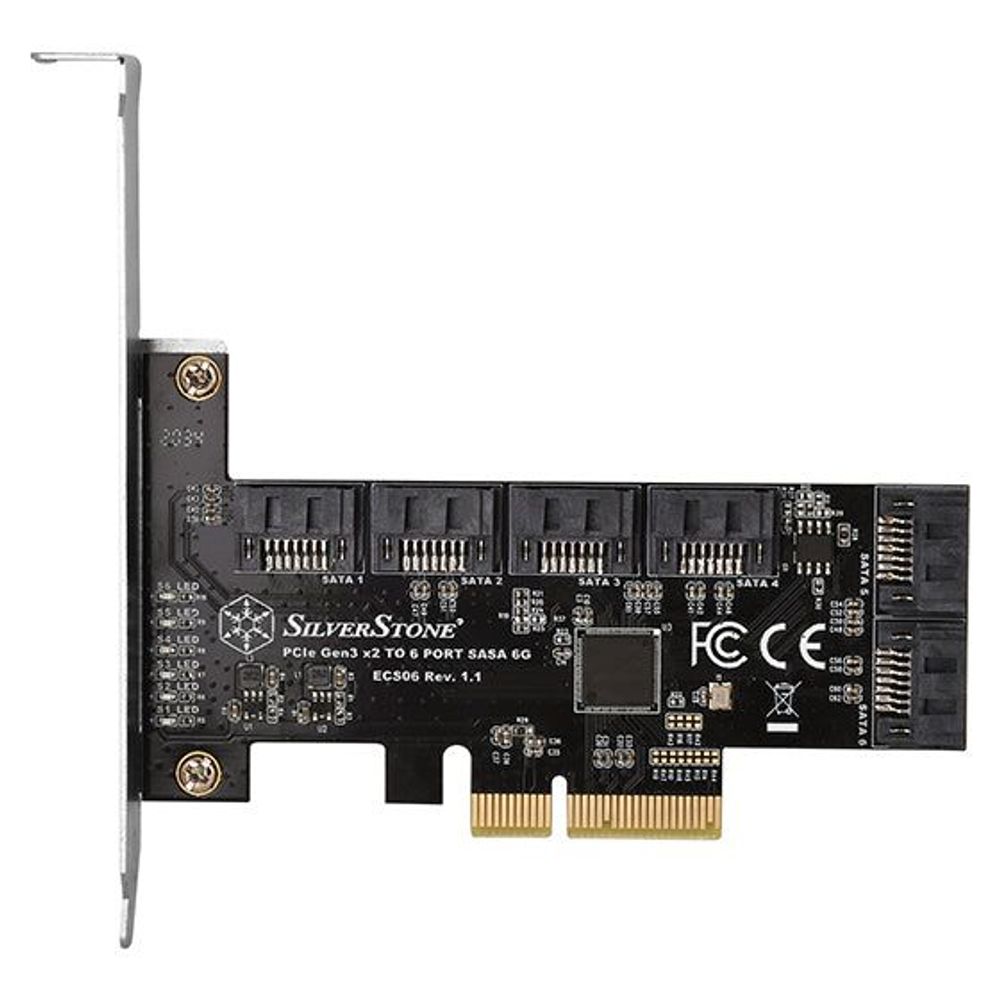 Silverstone ECS06 PCIe Sata3 6-port Card