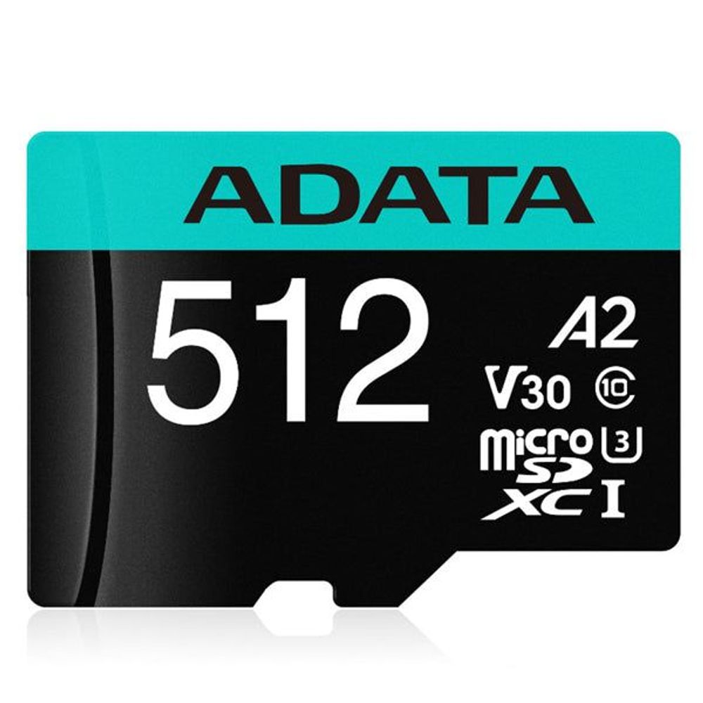 ADATA Premier Pro microSDXC UHS-I U3 A2 V30 Card 512GB + Adapter