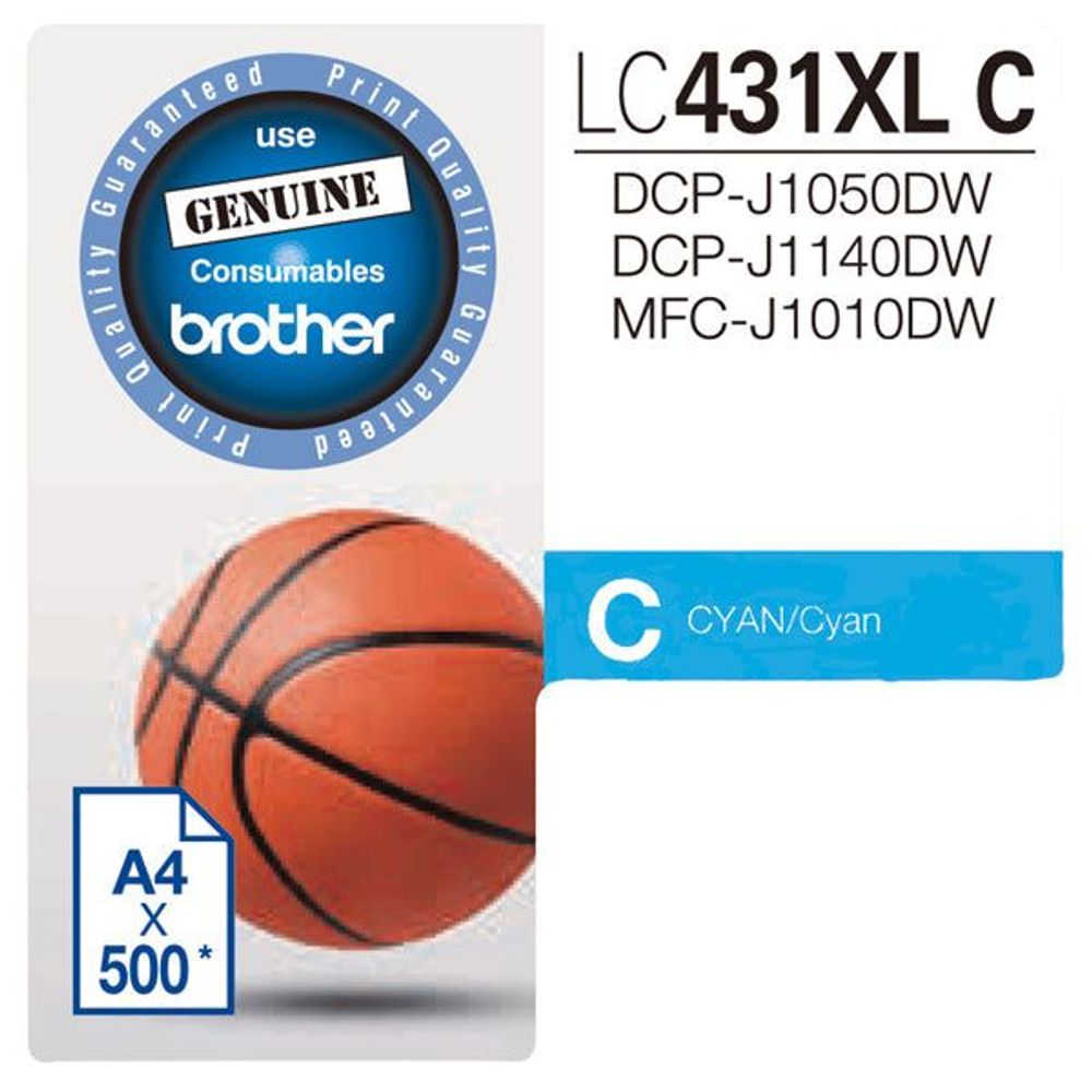 Brother LC431XL High Yield Ink Cartridges Cyan