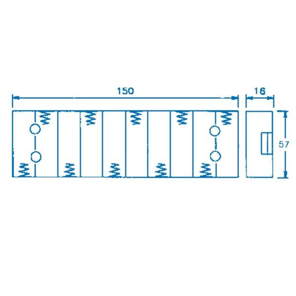 PH9210 - 10 x AA Side by Side Battery Holder