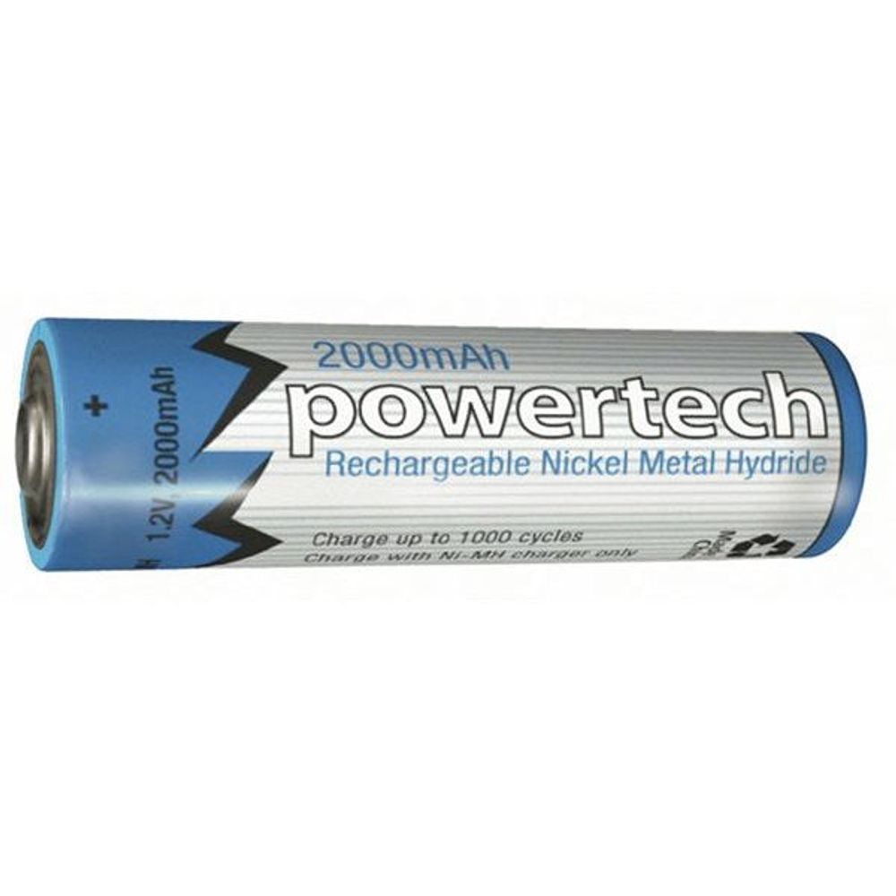 SB1706 - 1.2V AA 2000mAh Rechargeable Powertech Ni-MH Battery - Nipple