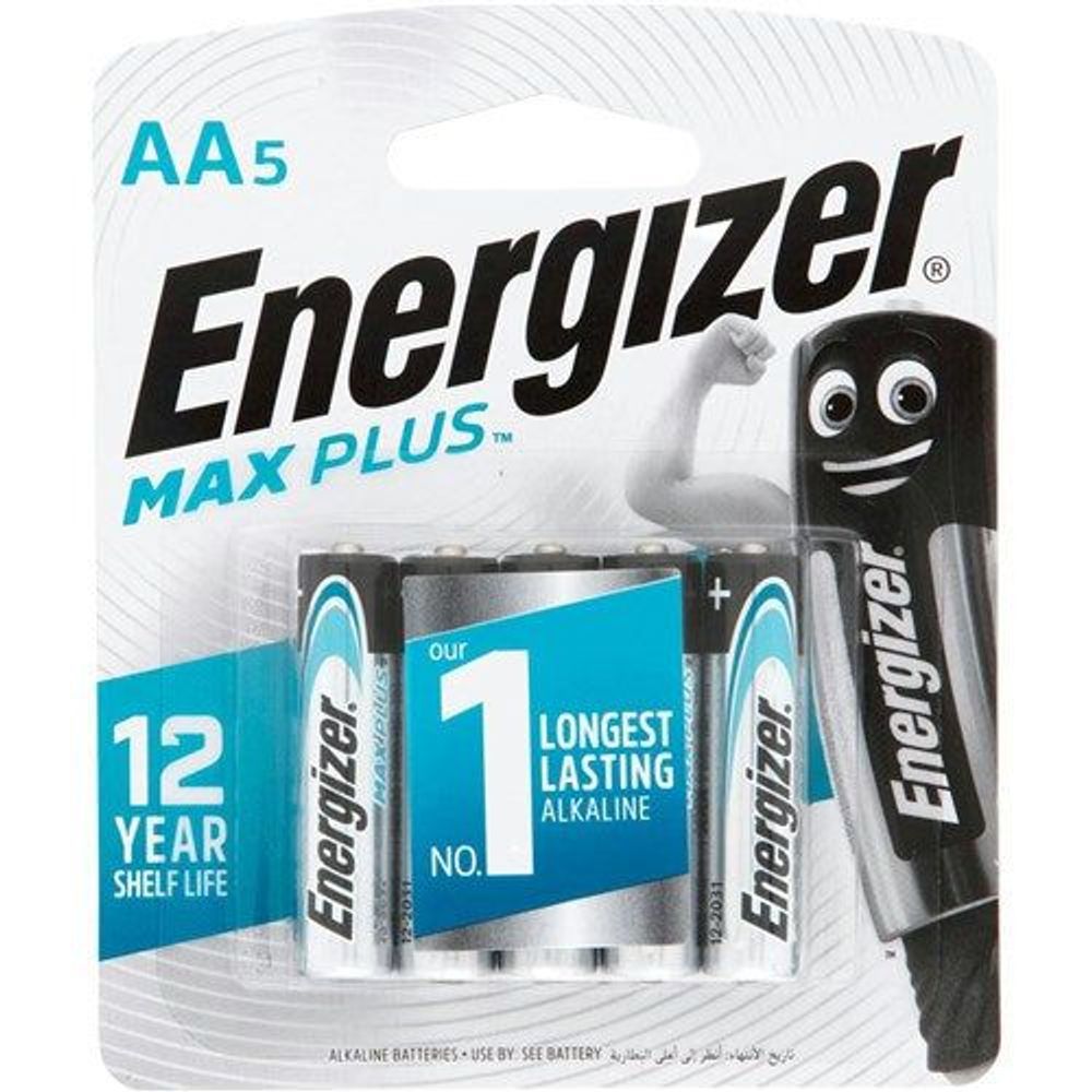 ENR MAX PLUS AA 5PK - Five Pack 1.5V Energizer Max Plus AA Batteries