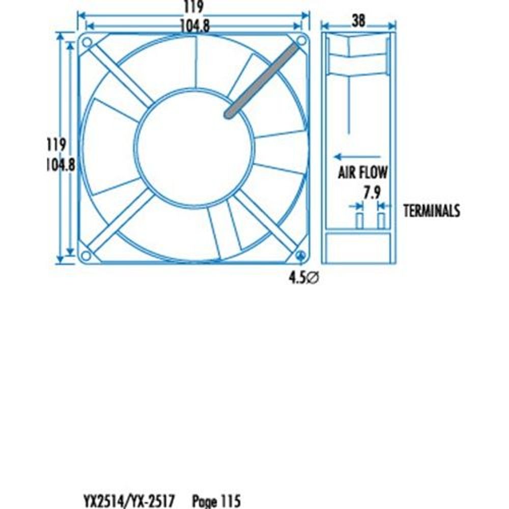 YX2514 - 120mm 240V Standard Fan