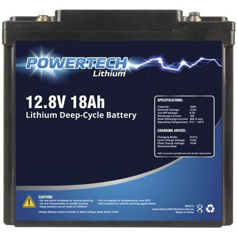 SB2212 - 12.8V 18Ah Lithium Deep Cycle Battery