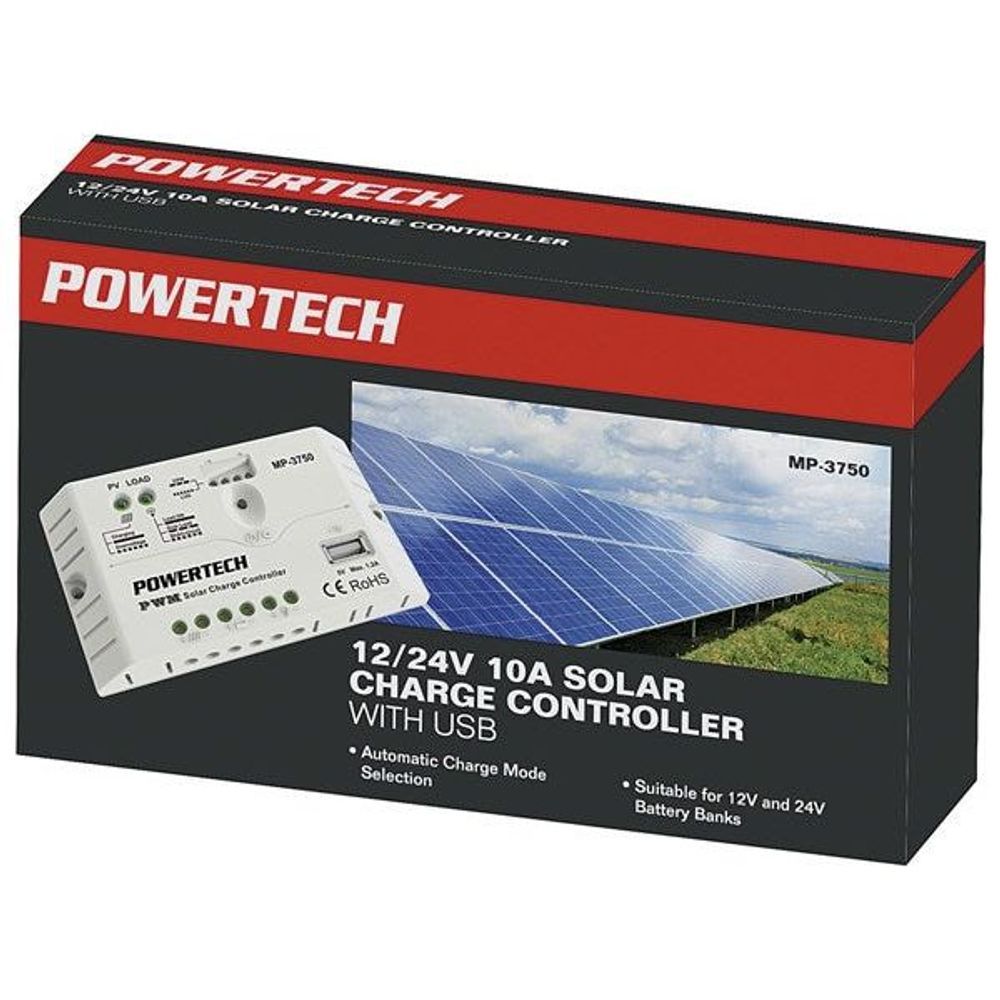 MP3750 - 10A PWM Solar Charge Controller 12/24V with USB