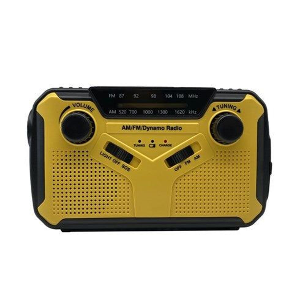 AR1944 - Solar Emergency Handcrank Radio with LED Light, SOS Siren and 3.5mm Earphone Jacks