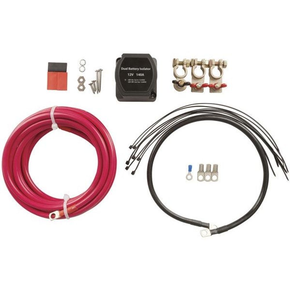 MB3880 - 12V 140A Dual Battery Isolator Kit with Wiring Cables