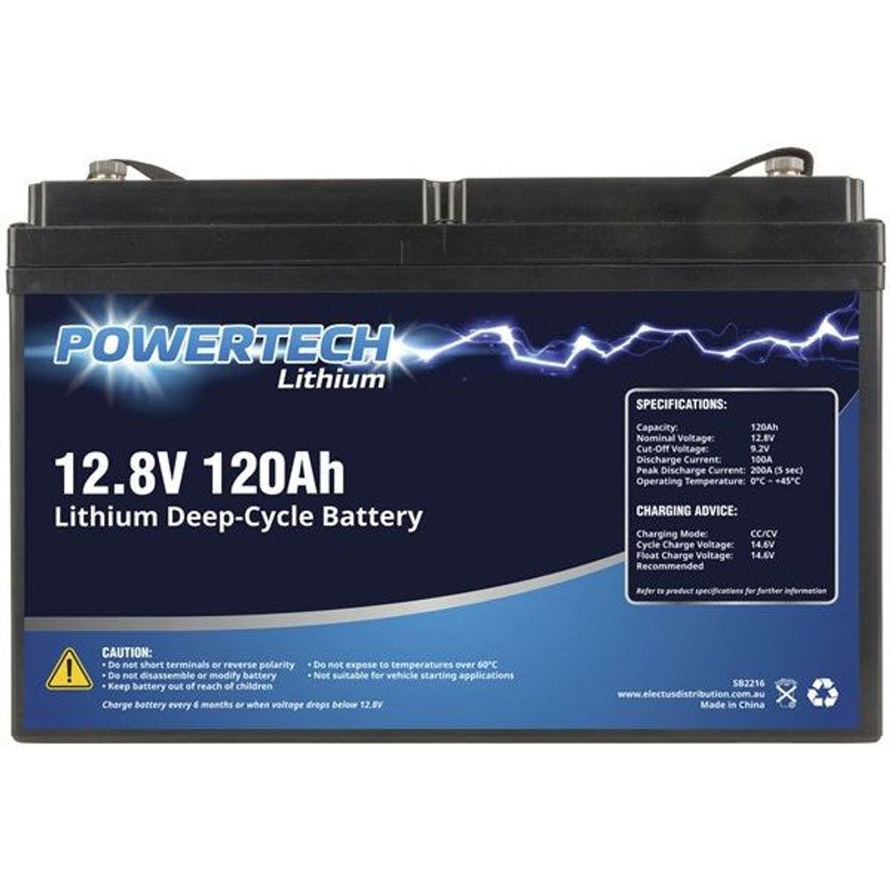 SB2216 - 12.8V 120Ah Lithium Deep Cycle Battery