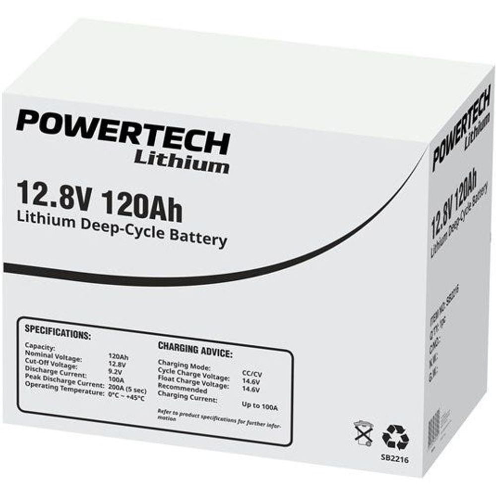 SB2216 - 12.8V 120Ah Lithium Deep Cycle Battery