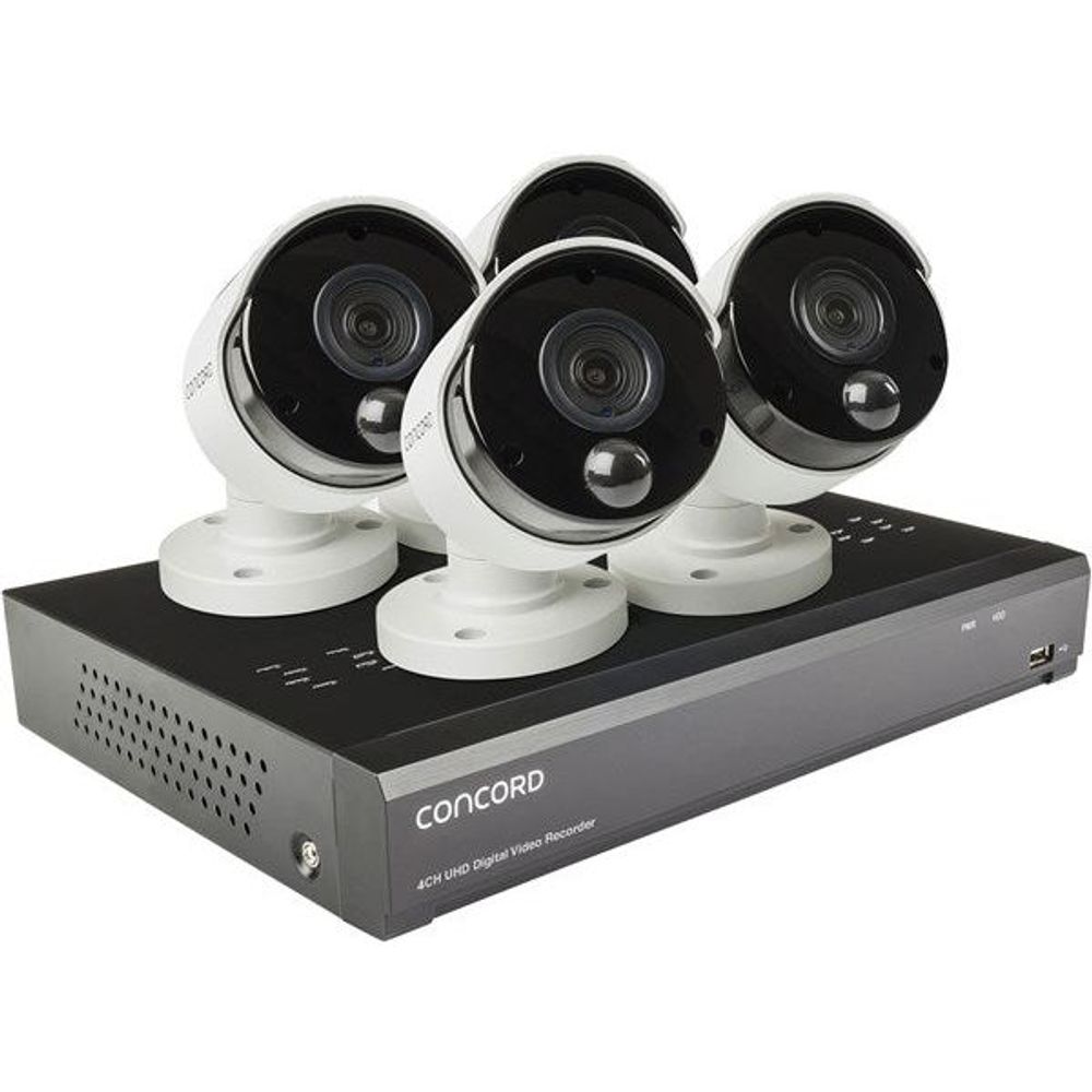 CDK4848P-V2 - Concord 4 Channel 4K DVR Package - 4x4K PIR Cameras