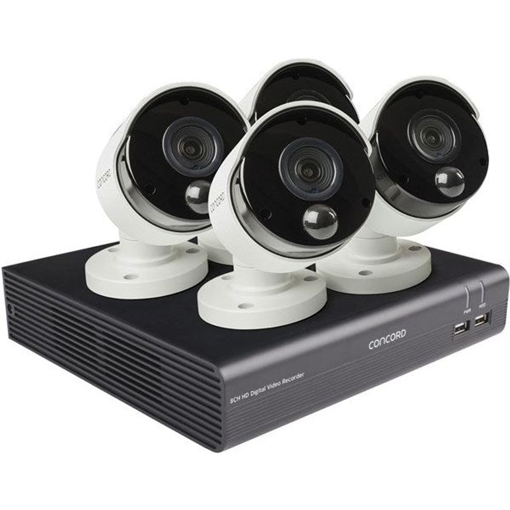 CDK8242P-V2 - Concord 8 Channel AHD DVR Package - 4x1080p PIR Cameras v2