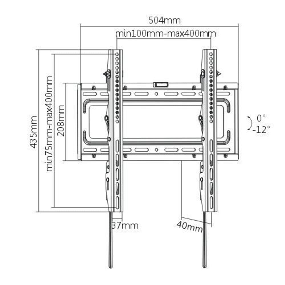 BRATECK 32-55'' Tilt TV wall mount bracket. Max load: 50kg. VESA Support: 200x200,300x300,400x200, 400x400