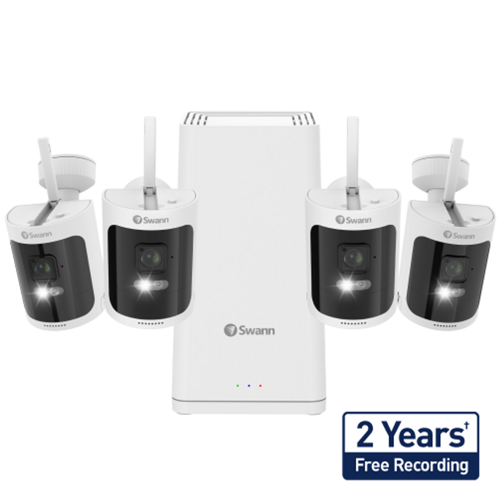 Swann SWNVK-650KH4-AU AllSecure650 2K Wireless Security Kit with 4 x Wire-Free Cameras & Power Hub NVR