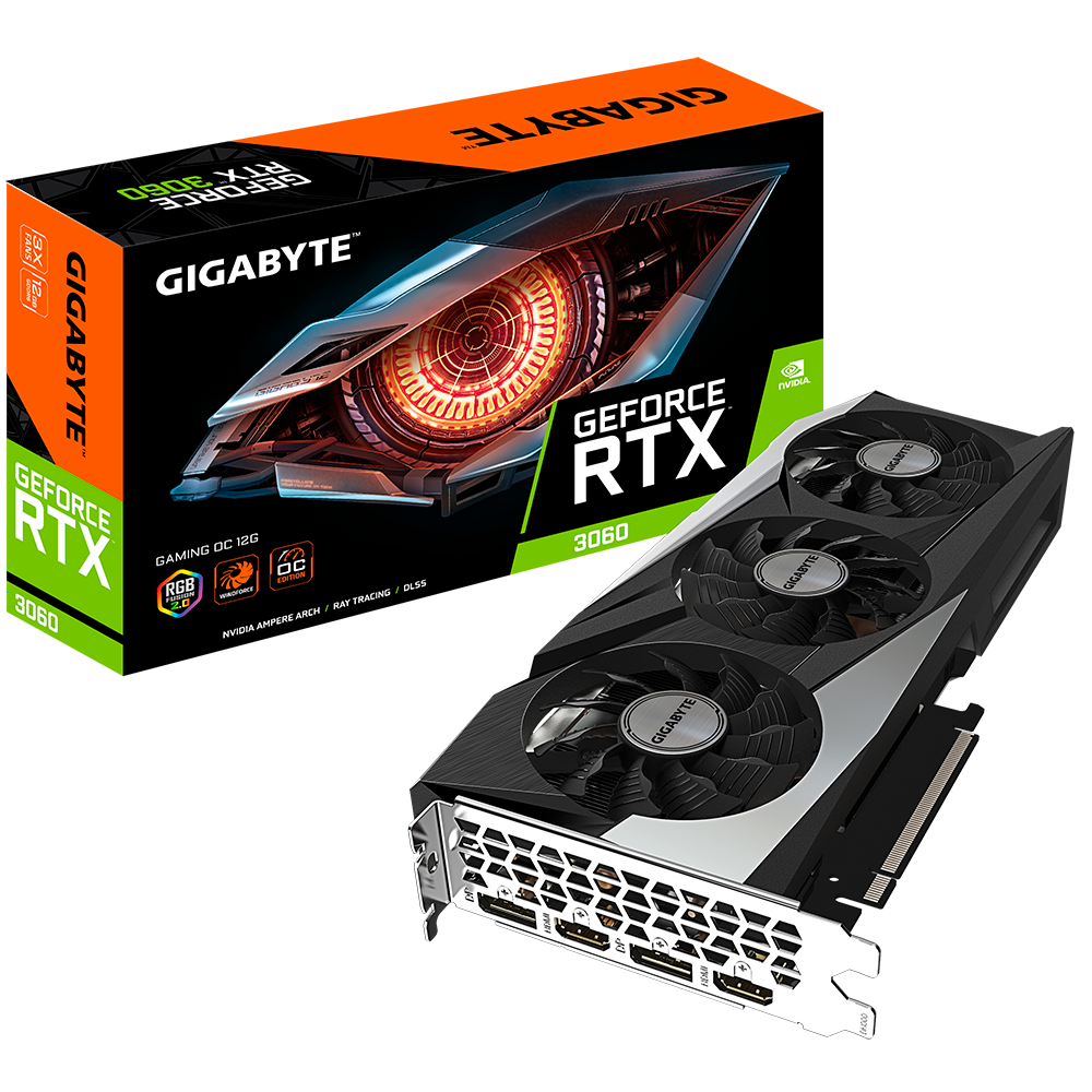 Gigabyte Aorus Geforce RTX 3060 gaming OC-12GD Rev 2.0 LHR 2xDP 2xHDMI Graphics Card