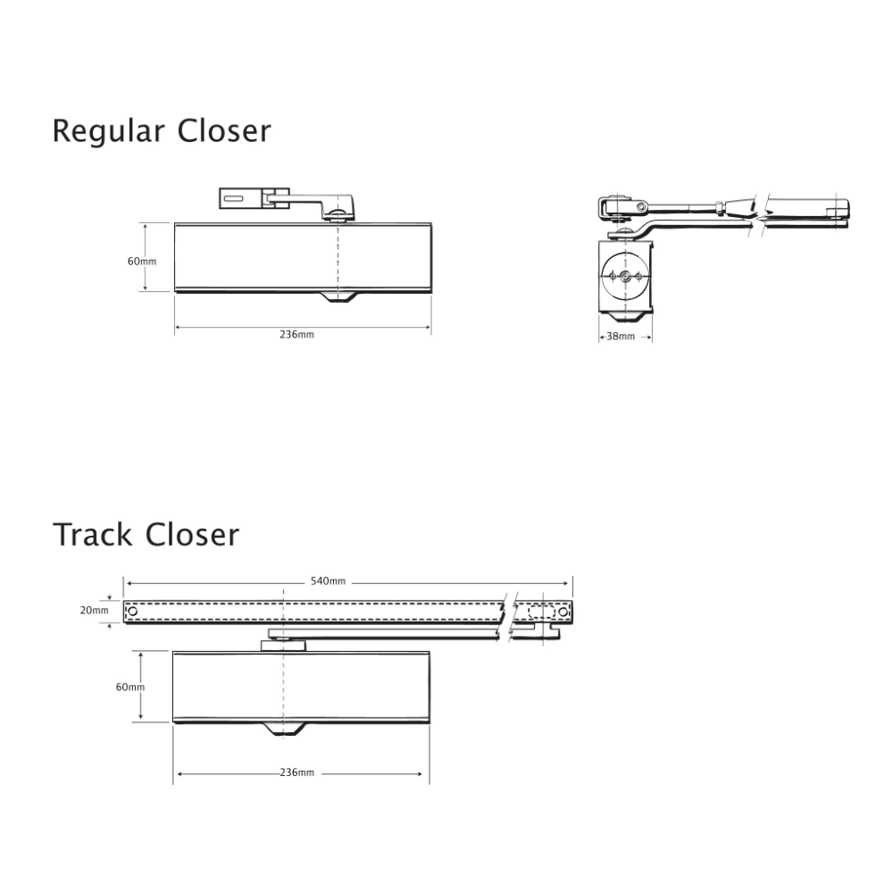 Briton BNT-1120B-HO-SE - 1120 Series surface mounted door closer 2-4 strength- hold open version