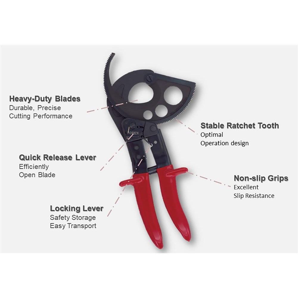 HANLONG Heavy Duty Ratchet Cutter for Cable up to 29.4mm. Quick