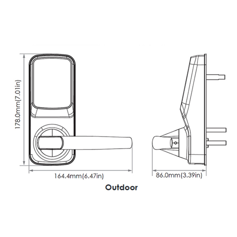 Lockly PGD628F MB - Lockly Secure Plus Latch Lock, Fingerprint, BT, Passcode Patent MB