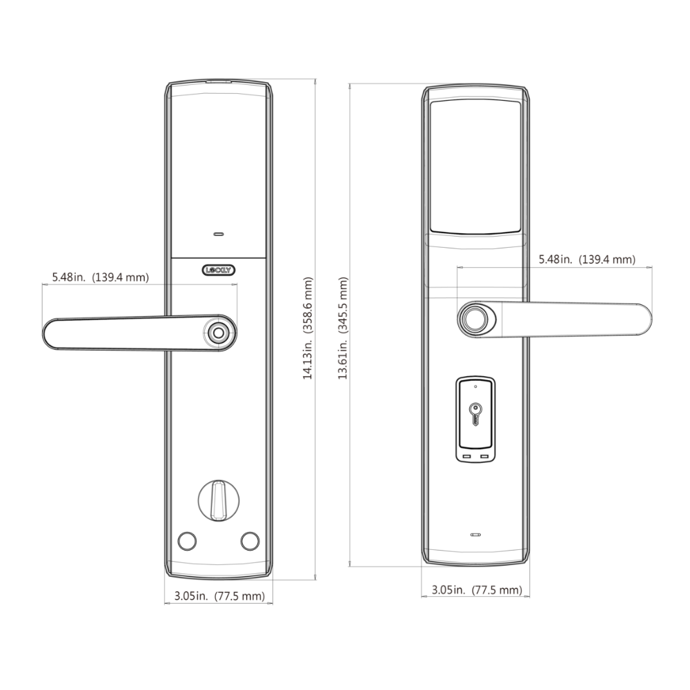 Lockly PGD829AF VB - Lux Mortise Lock, Fingerprint, CardReader, BT, Passcode Patent VB