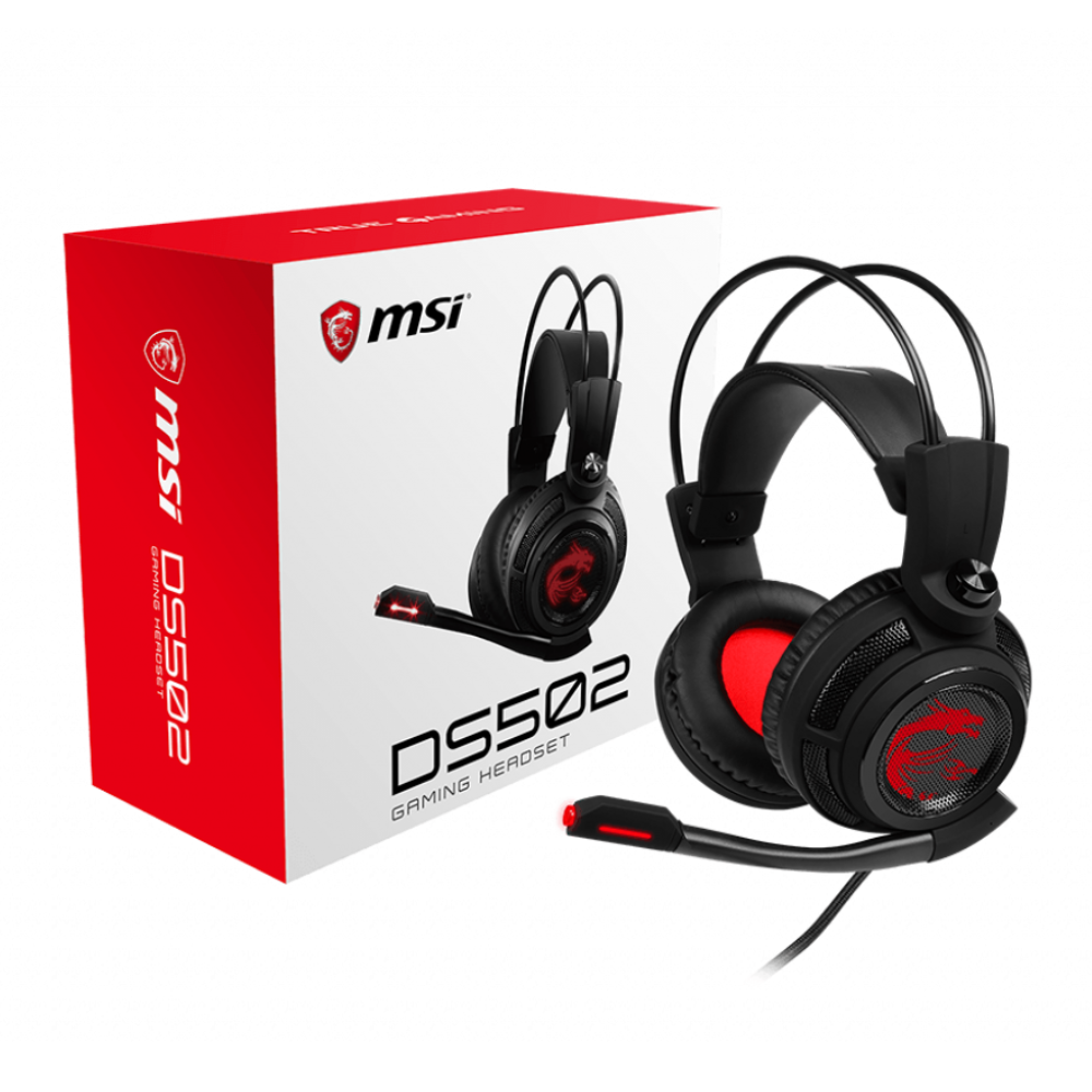 MSI - DS502 Gaming Headset - Stereo - USB - Wired - 32 Ohm - 20 kHz - Over-the-head