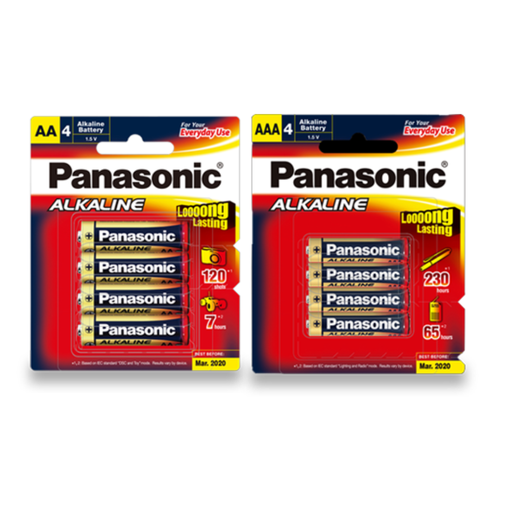 Panasonic Electronics > Electronics Accessories > Power > Batteries > General Purpose Batteries Alkaline AA and AAA 4 Batteries per Blister Pack