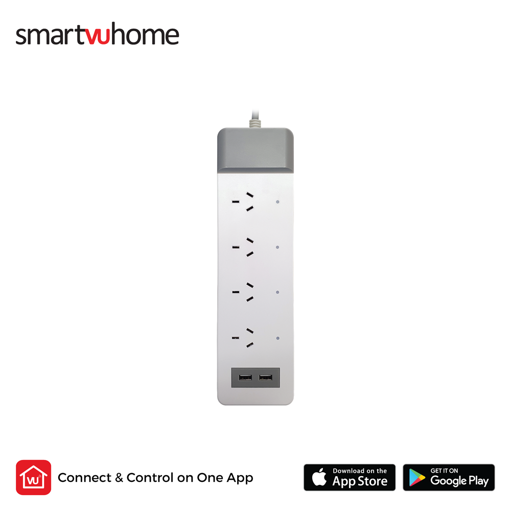 SmartVU Home™ Smart 4 Way Power Board With 2 USB Ports