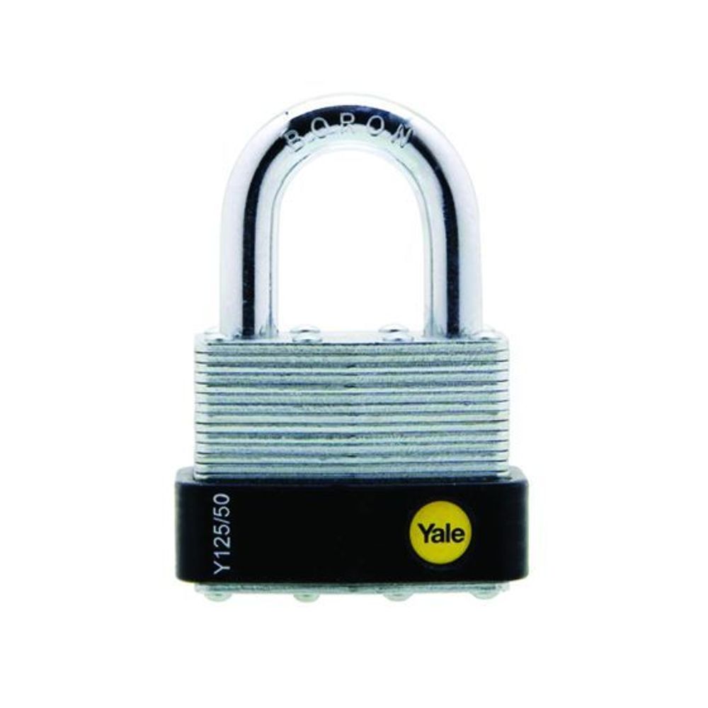 Yale Y125 Series 50mm Padlock Laminated Steel Zinc DP - Y125B/50/129/1