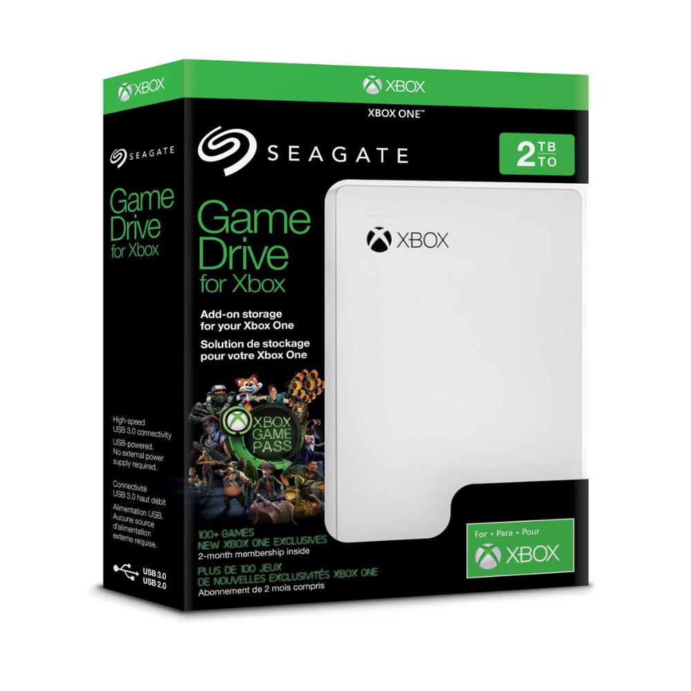 Seagate STEA2000417 - 2TB Portable Game Hard Drive - Xbox - External - White - USB 3.0