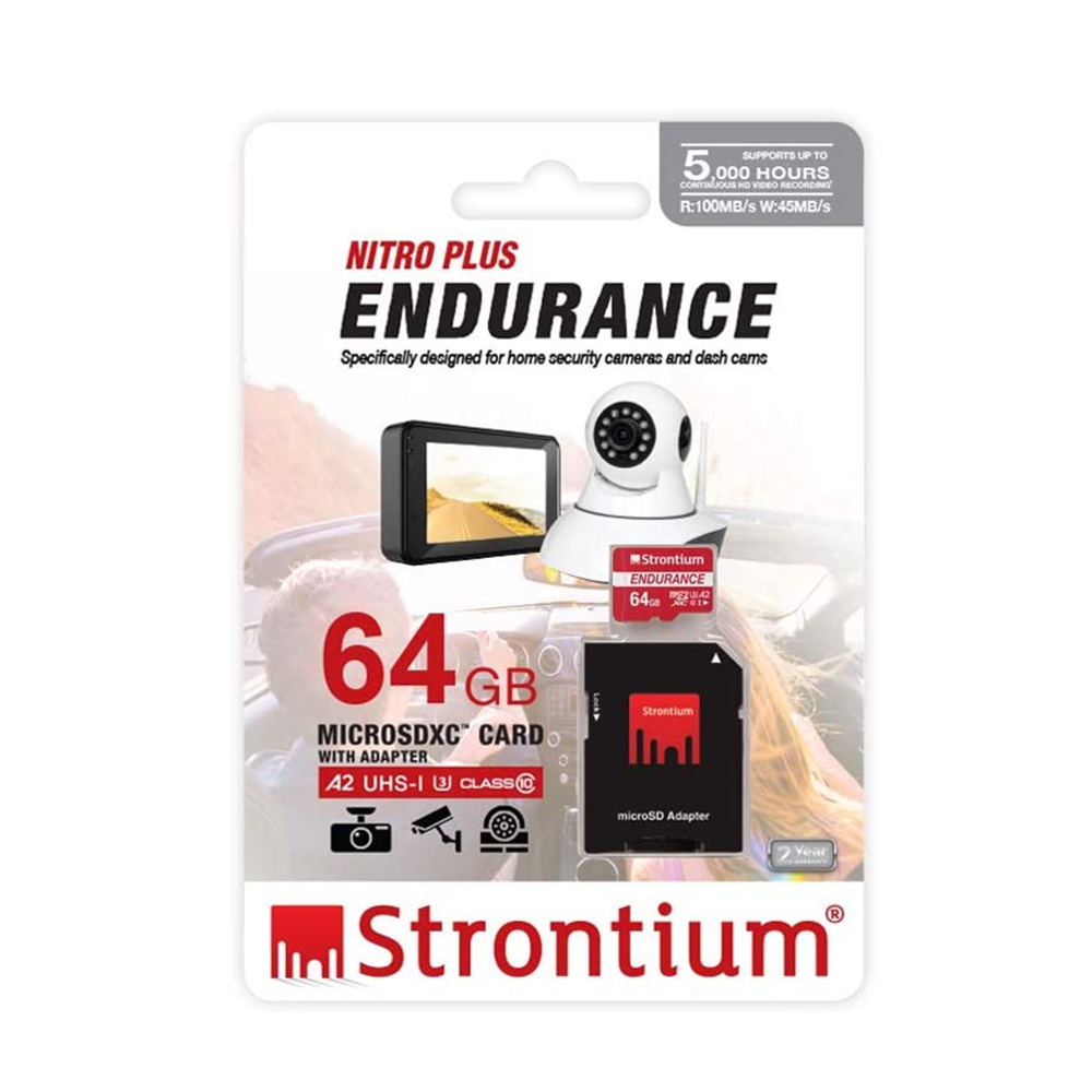 Strontium Nitro Plus Endurance SRP64GTFU3ES - A2 64GB Class 10/UHS-I (U3) microSDXC