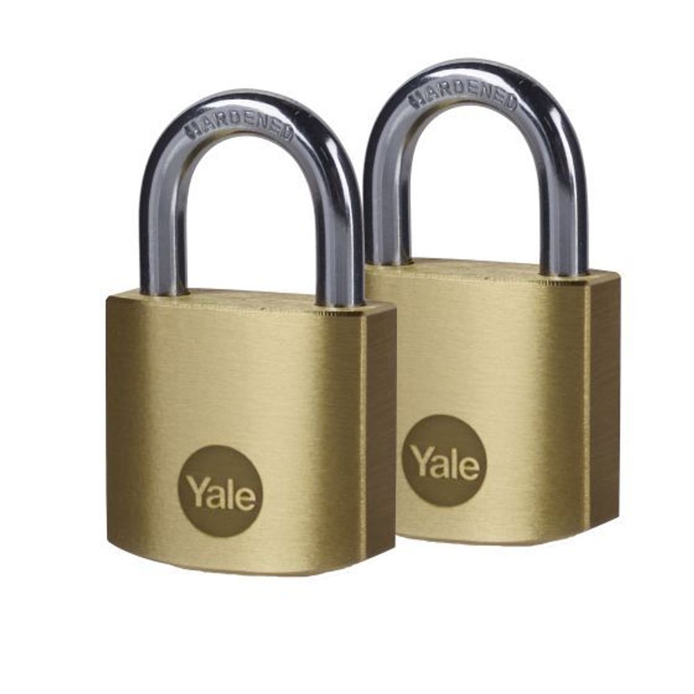 Yale Brass Padlock 30mm Pk 2 - Y110B/30/115/2