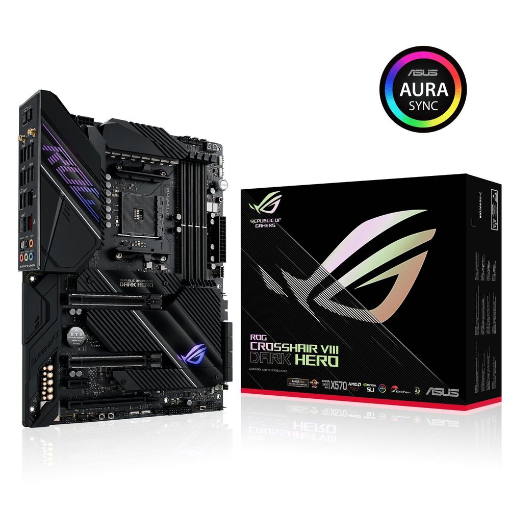 ASUS ROG Crosshair Viii Dark Hero AMD X570 ATX 4xDDR4 PCI-E 4.0 Bt USB3.2 2xm.2 Sata RGB Motherboard