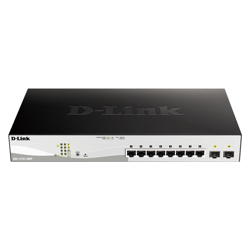 D-Link DGS-1210-10MP 10-Port Gigabit Smart Managed PoE Switch