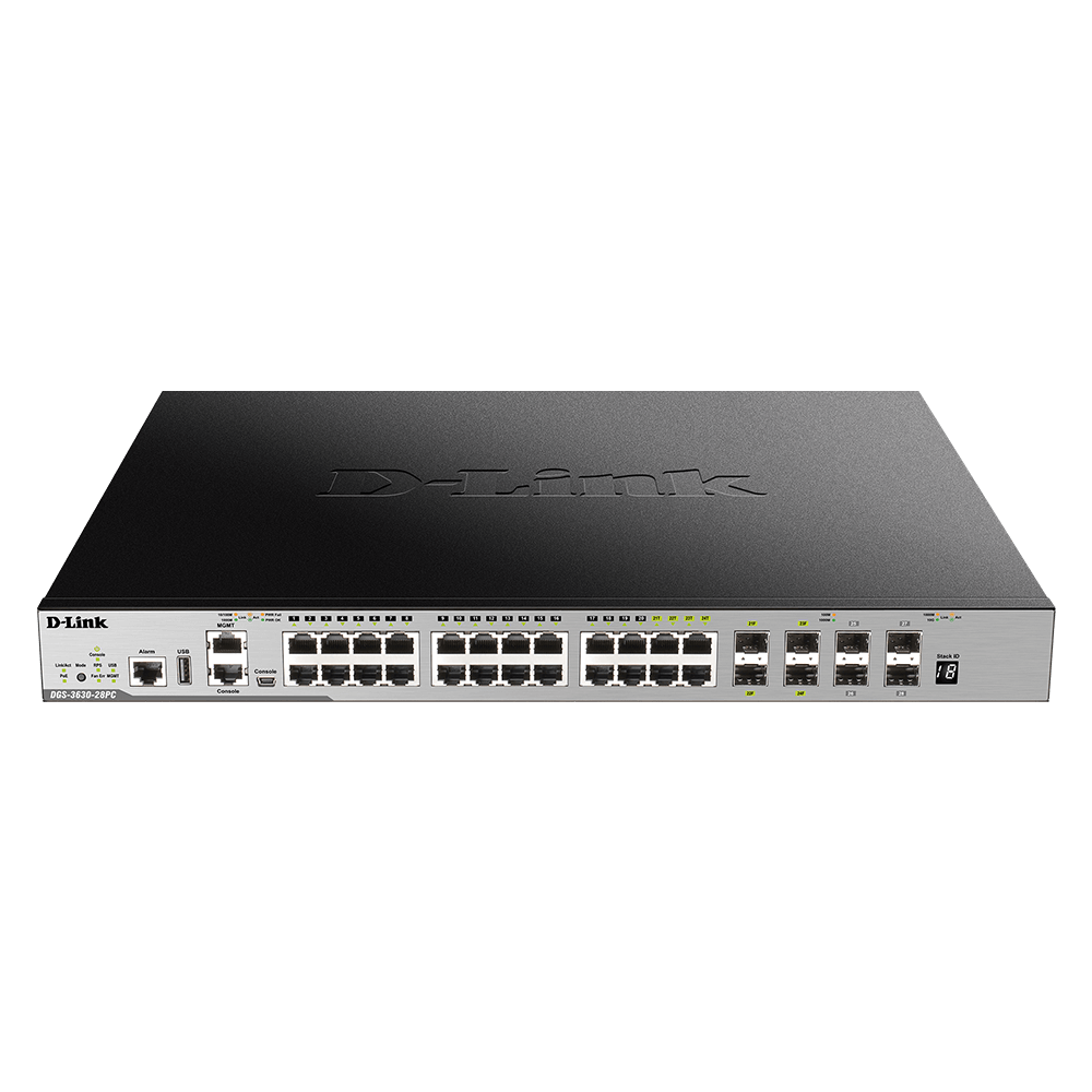 D-Link DGS-3630-28PC 28-Port Layer 3 Stackable Managed PoE Gigabit Switch