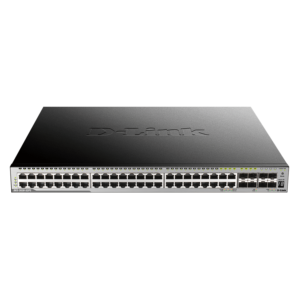 D-Link DGS-3630-52PC 52-Port Layer 3 Stackable Managed Gigabit PoE Switch