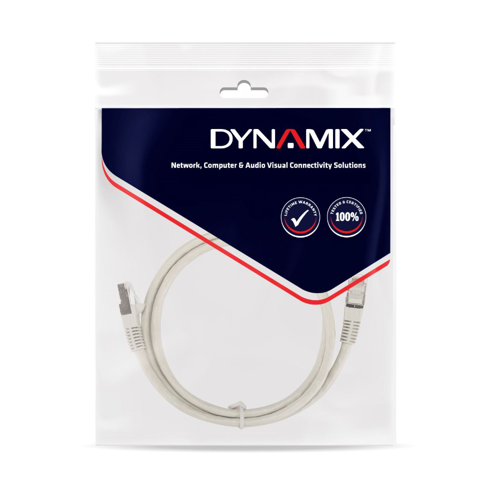 Dynamix PL-C6A-0 - 0.3m to 50m Cat6 Beige UTP Patch Lead (T568A Specification) 250MHz Colour Options