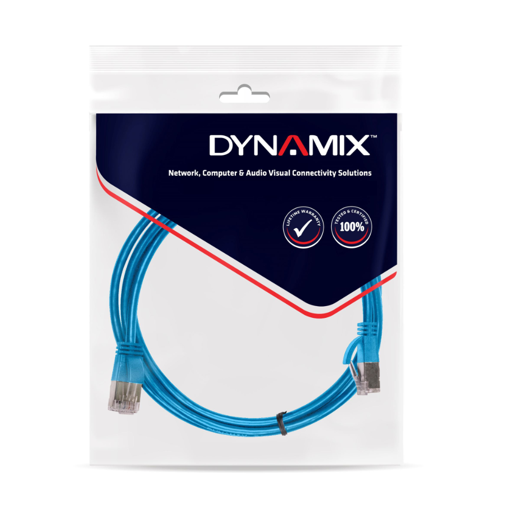 Dynamix PLE-C6A-40 - 40m Cat6 Blue UTP Patch Lead (T568A Specification) 250MHz